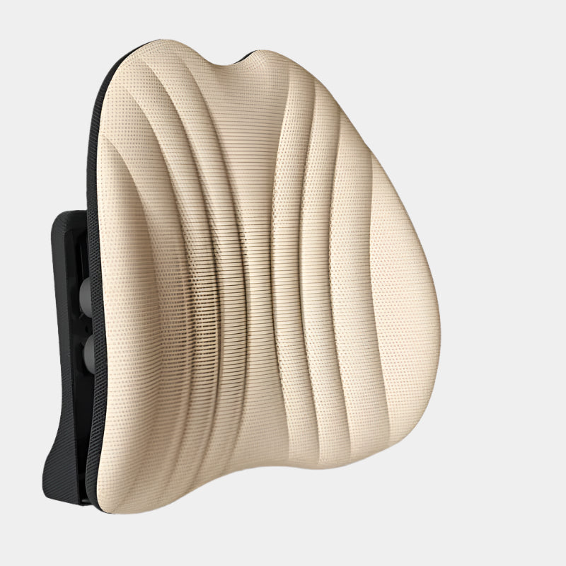 Ergonomic Car Lumbar Support Cushion – Office and Vehicle Back Pillow for Comfort and Pain Relief - Delicate Leather