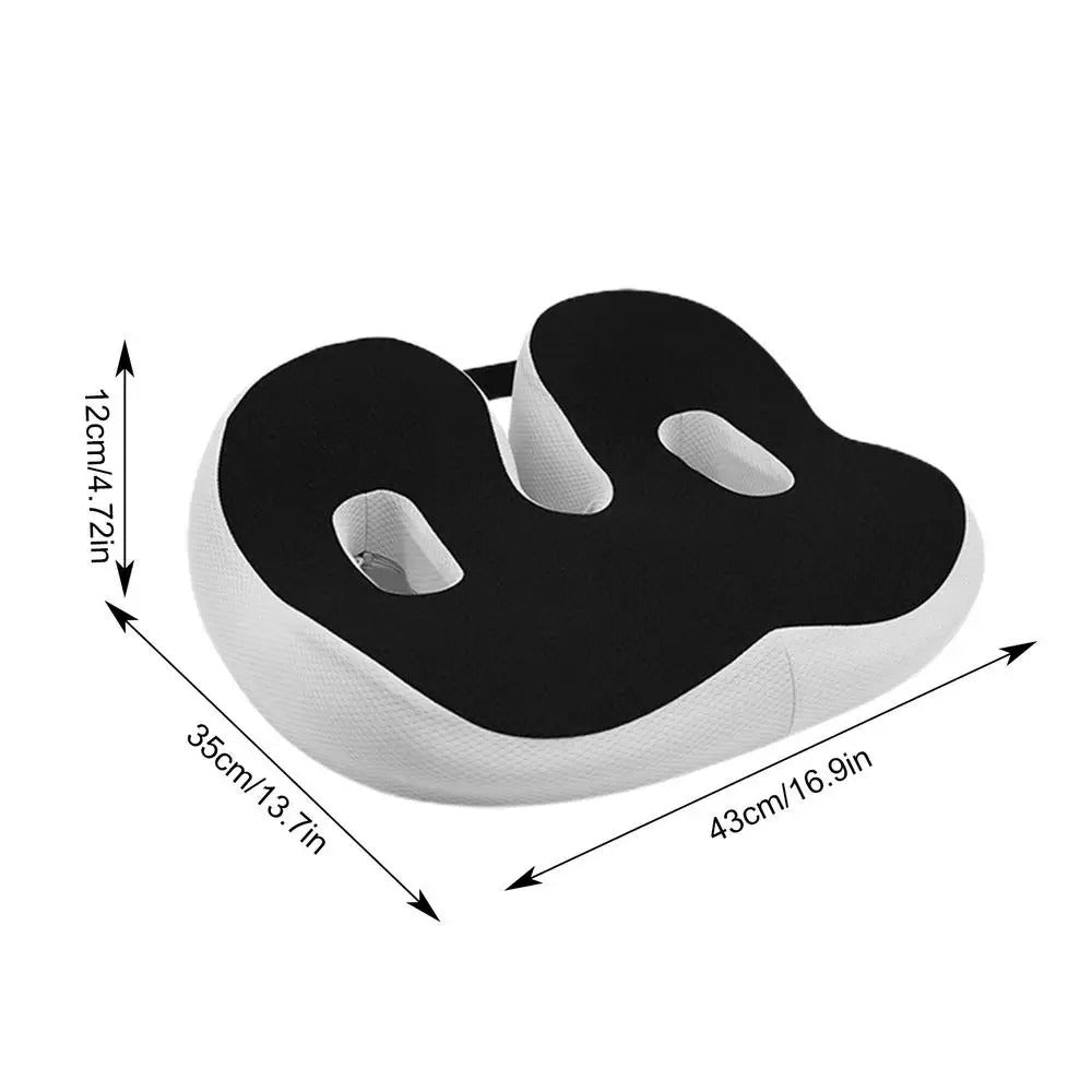 Orthopedic Memory Foam Seat Cushion – Non-Slip Comfort for Tailbone, Sciatica, and Back Pain Relief - Delicate Leather