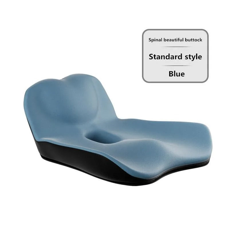 Memory Foam Massage Seat Cushion – Coccyx Support for Office, Car, and Desk Chairs - Delicate Leather