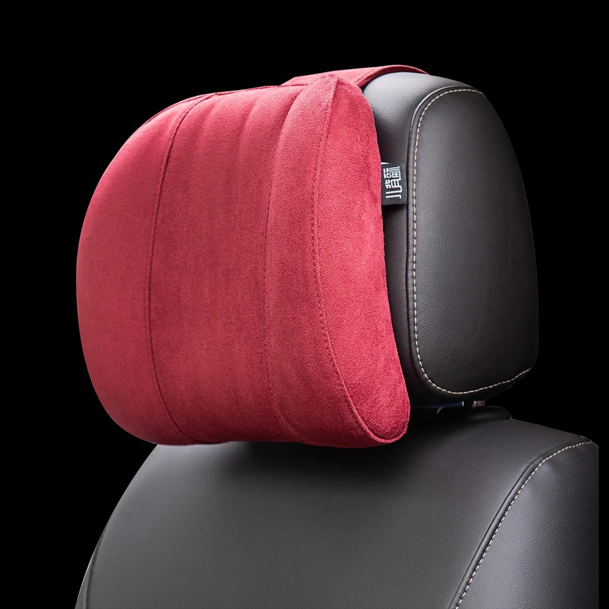 Car Headrest Pillow – Suede Fabric Memory Foam Neck Support for Comfort