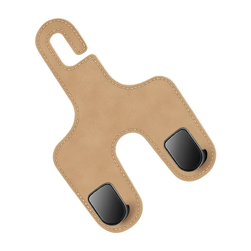 Double Hook Seat Back Storage – Flip Fur Leather Hooks for Car Front Seat - Delicate Leather