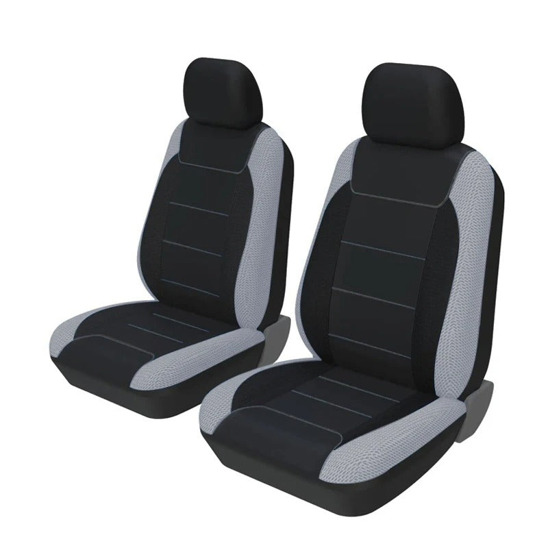 Full Set Car Seat Covers – Polyester Sandwich Material, Universal Fit for 5-Seater Vehicles, Airbag Compatible, for Car - Delicate Leather