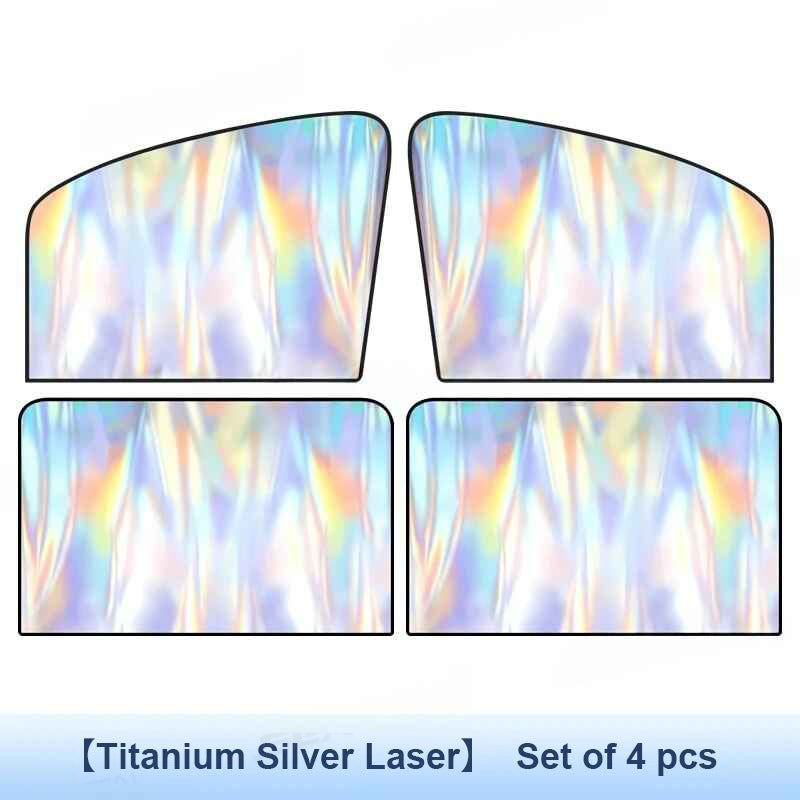 2Pcs Magnetic Car Side Window Sun Shade Curtains – UV Blocking Heat-Insulated Privacy Covers for Front & Rear Windows