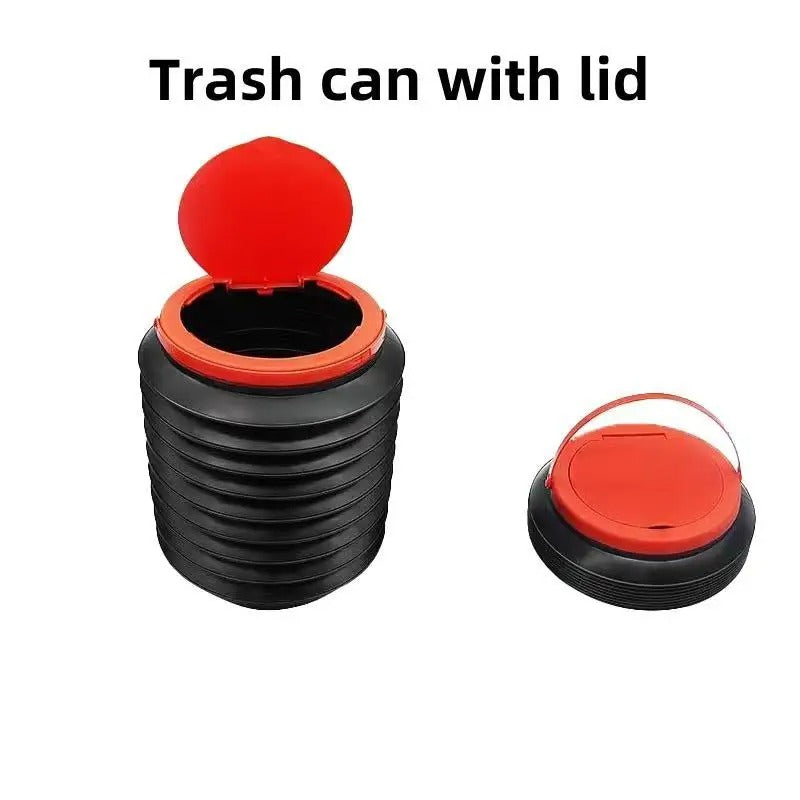 Foldable Hanging Car Trash Can & Umbrella Holder – Compact Multi-Functional Storage - Delicate Leather