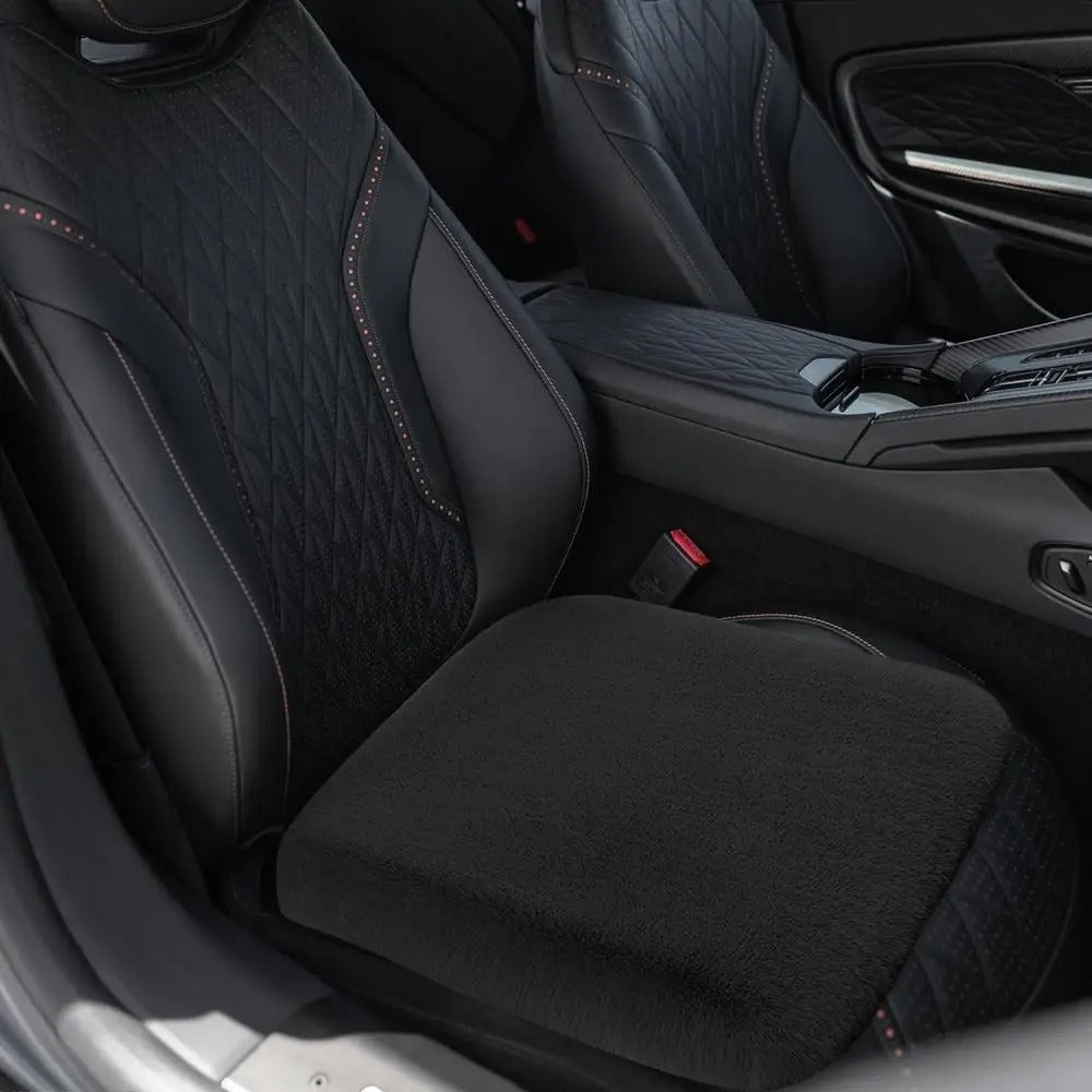 Plush Car Seat Cushion – Warm & Cozy Winter Seat Cover for All Vehicles - Delicate Leather