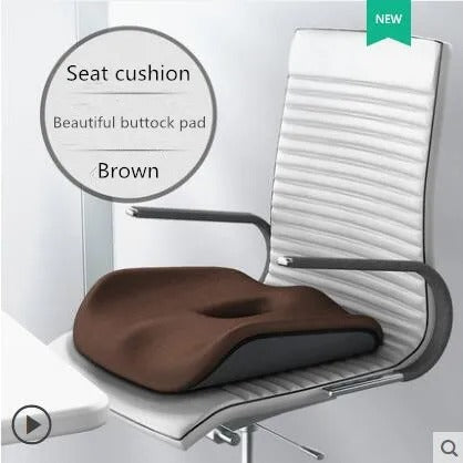 Memory Foam Orthopedic Seat & Back Cushion Set – Coccyx Support for Office Chair, Car Seat, and Hip Comfort - Delicate Leather