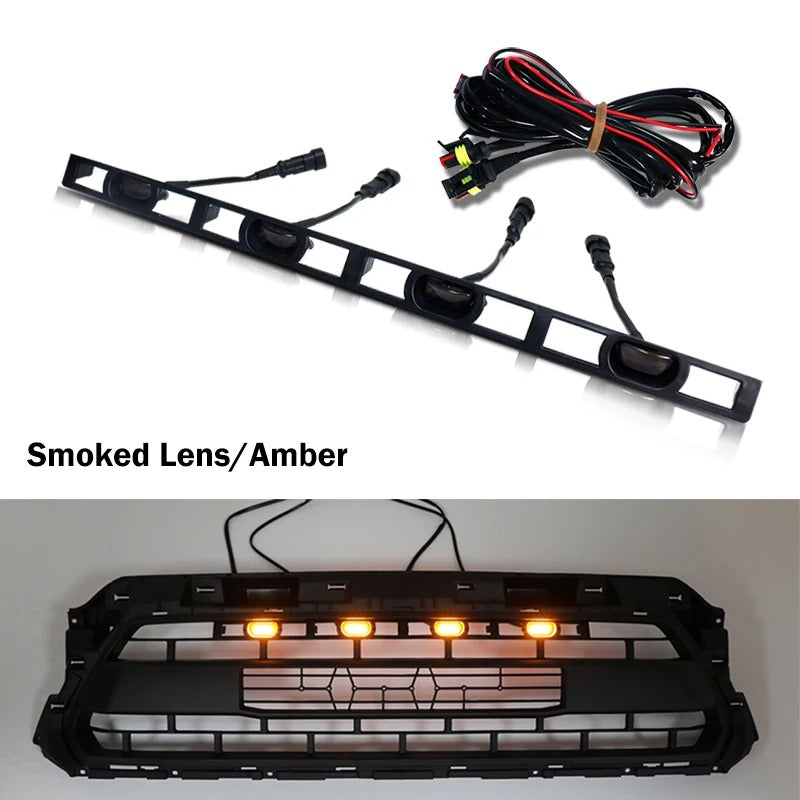 4pc LED Front Grille Lights Kit - Amber/White for 2012-2015 Toyota Tacoma - Delicate Leather