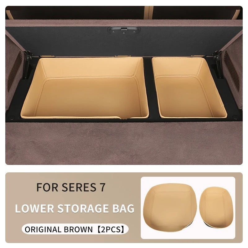 Lower Trunk Storage Bag – PU Leather Silent Pocket for SERES 7 & Huawei AITO M7 - Delicate Leather