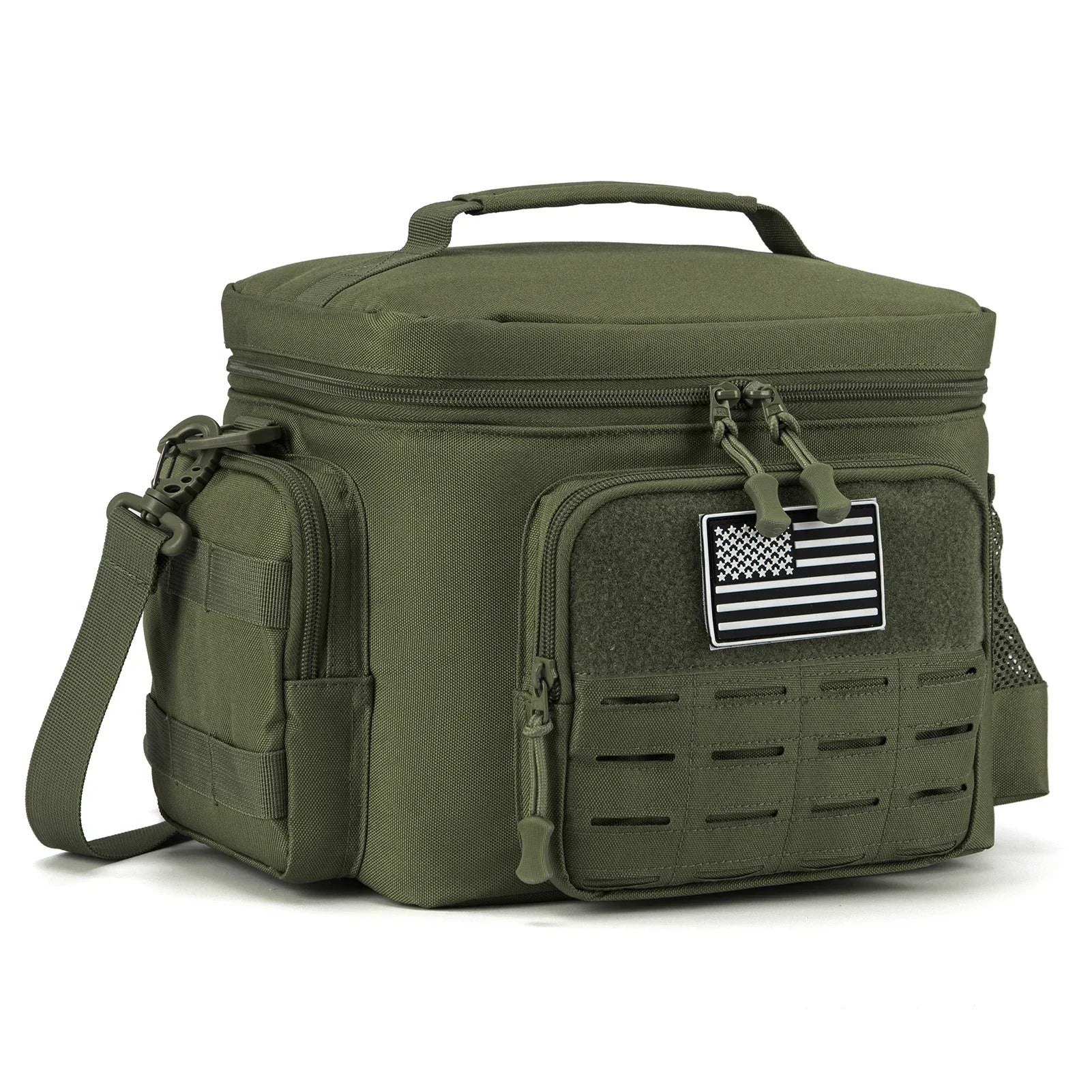 Tactical Heavy Duty Insulated Cooler Bag – Leakproof Lunch Box for Work, Camping, and Outdoor Adventures - Delicate Leather