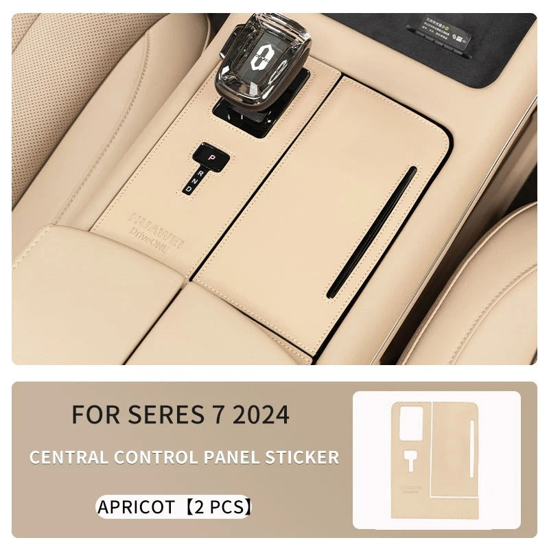 Leather Central Control Panel Stickers & Cup Mat – For SERES AITO M7 2024 - Delicate Leather