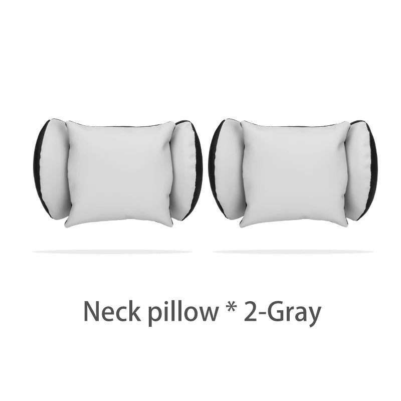 Leather Car Neck Pillow & Lumbar Support – Universal Headrest Cushion for Car - Delicate Leather