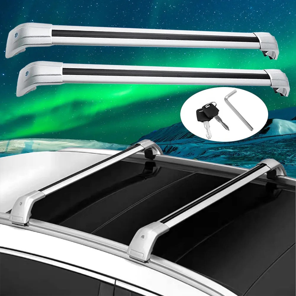 2pcs Lockable Aluminum Roof Rack Crossbars for Porsche Macan (2014-2023) - Adjustable Luggage Carrier