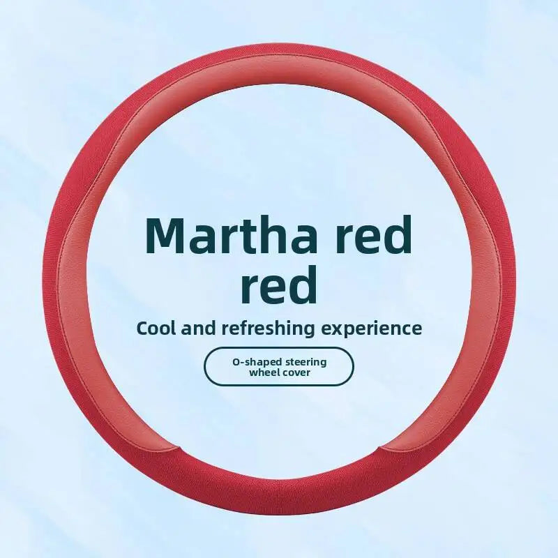 Breathable 38cm Steering Wheel Cover – Universal Non-Slip Car Handle Protector, Suitable for Most 15in Steering Wheels - Delicate Leather