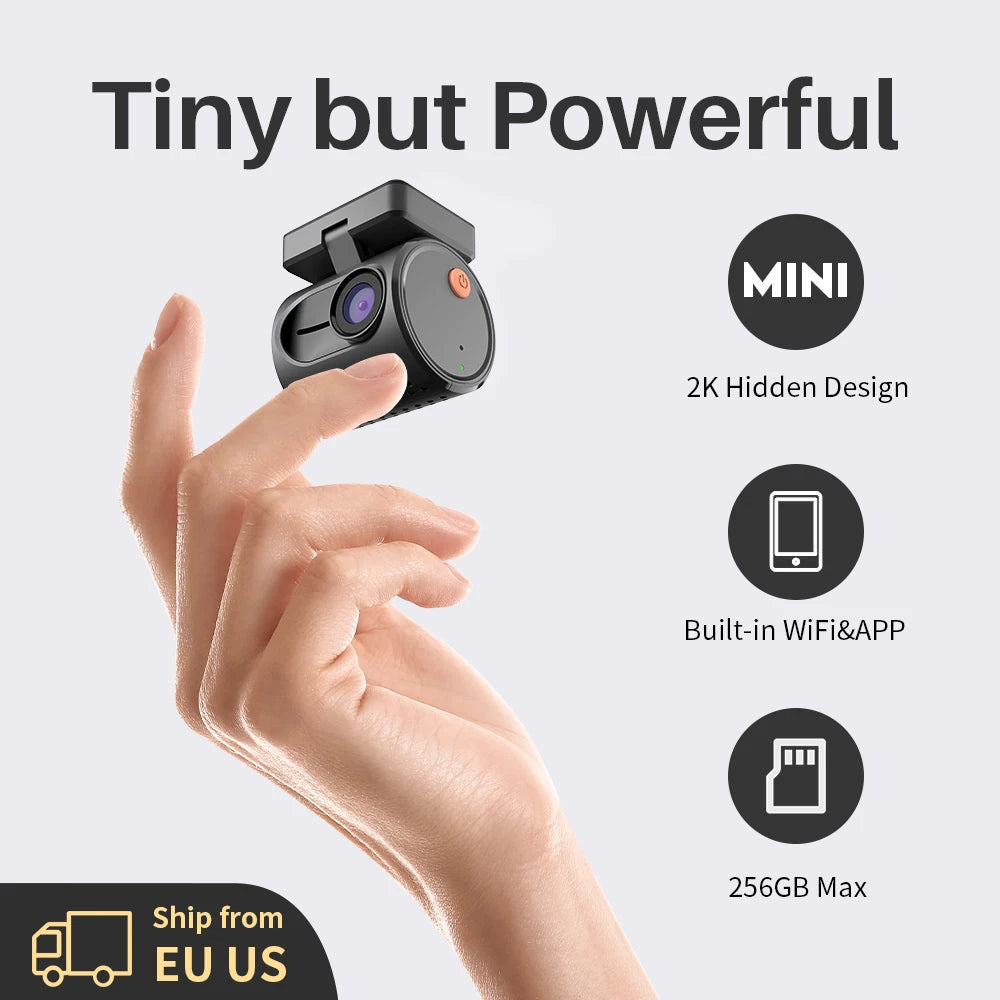 2K Hidden Dash Cam – KAWA MINI 3 with Night Vision, Voice Control, Emergency Recording, and WiFi APP Monitor 28 - Delicate Leather