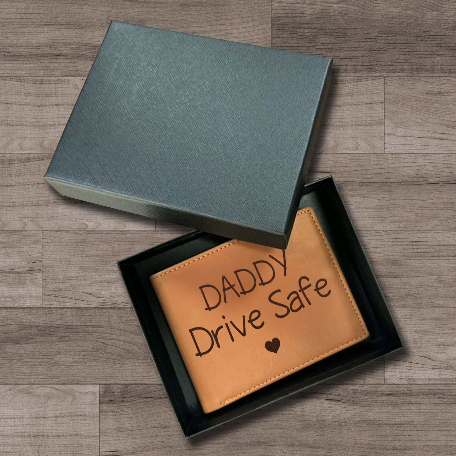 Daddy Drive Safe Wallet Men, Leather Wallet For Men, Custom  Engraved Wallet, Personalized Gifts For Him, Fathers Day Gifts, Husband, Boyfriend, Dad - Delicate Leather