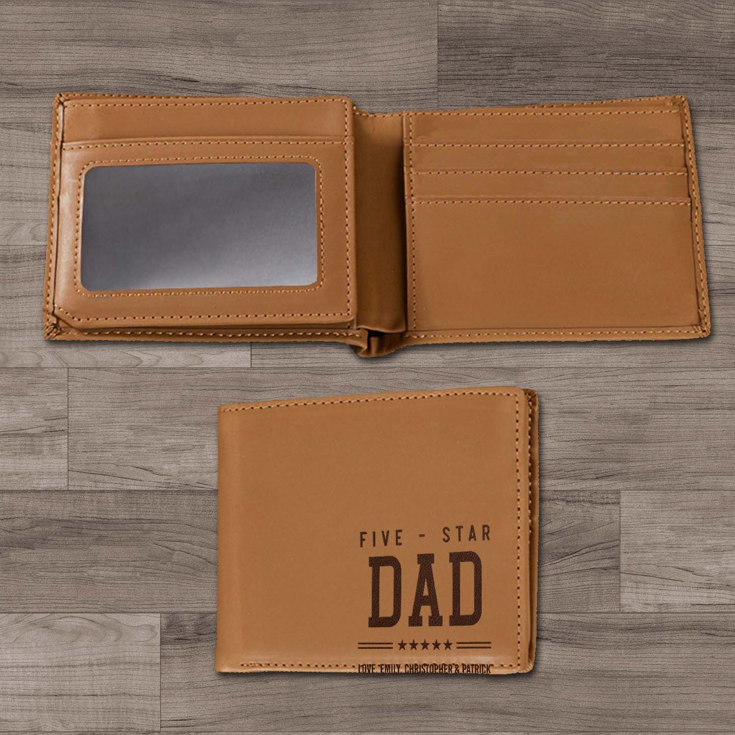 Personalized Wallet Men, Leather Wallet For Men, Custom  Engraved Wallet, Personalized Gifts For Him, Fathers Day Gifts, Husband, Boyfriend, Dad - Delicate Leather