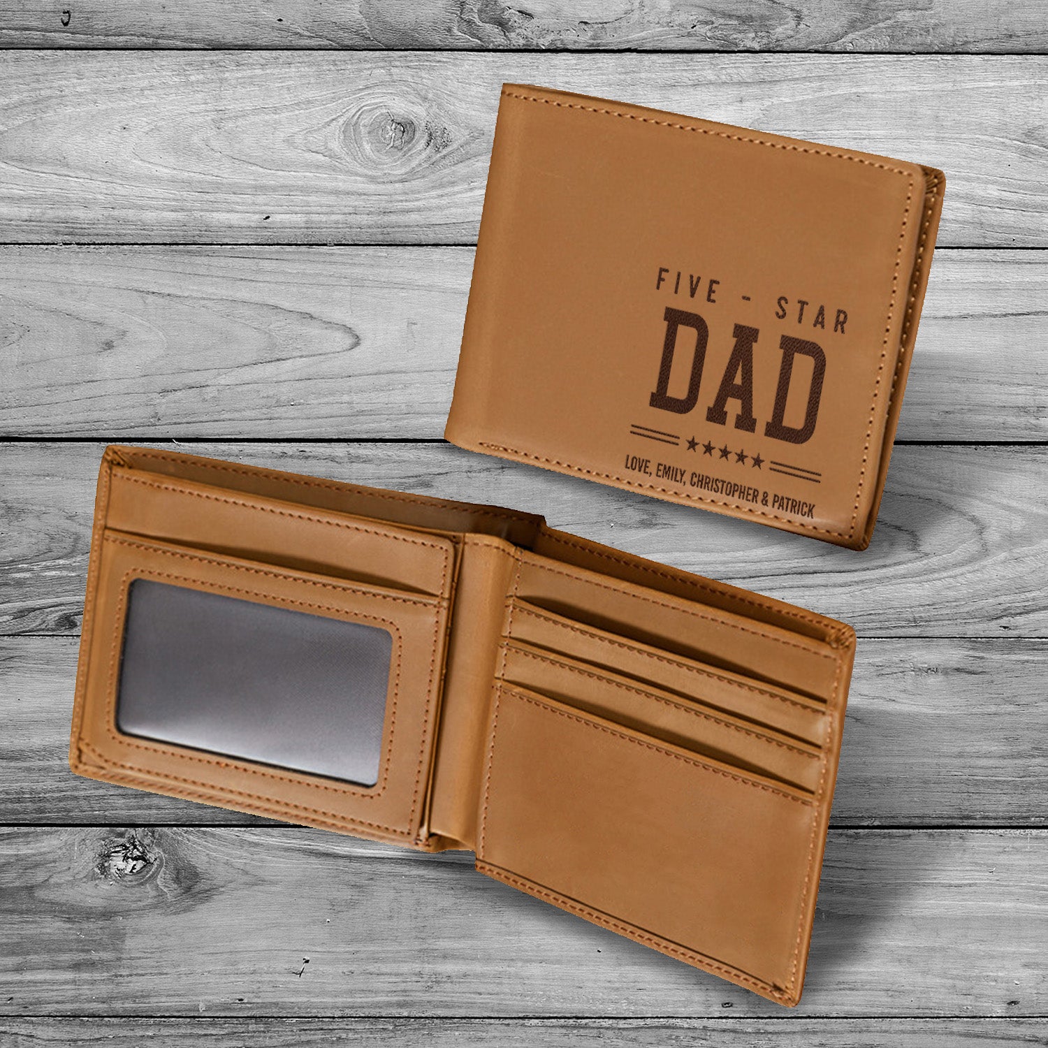 Personalized Wallet Men, Leather Wallet For Men, Custom  Engraved Wallet, Personalized Gifts For Him, Fathers Day Gifts, Husband, Boyfriend, Dad - Delicate Leather