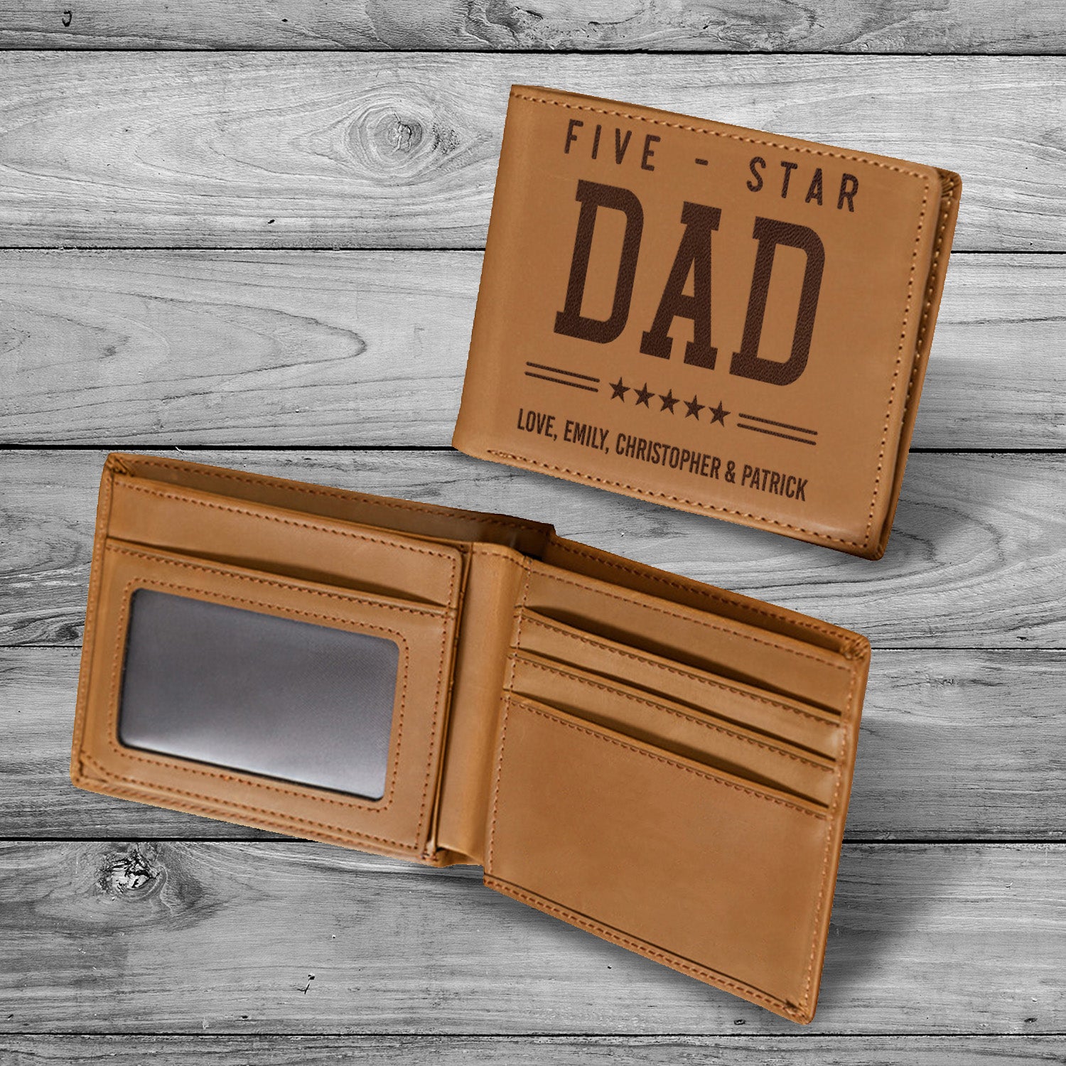 Personalized Wallet Men, Leather Wallet For Men, Custom  Engraved Wallet, Personalized Gifts For Him, Fathers Day Gifts, Husband, Boyfriend, Dad - Delicate Leather