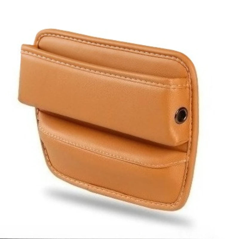Universal Car Seat Gap Storage Box – Leather & Suede Center Seat Crevice Organizer - Delicate Leather