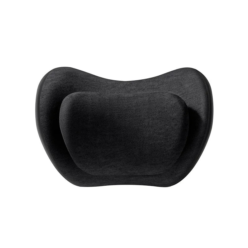 Car Seat Neck & Lumbar Support Pillow – Memory Foam Headrest Cushion for Travel - Delicate Leather