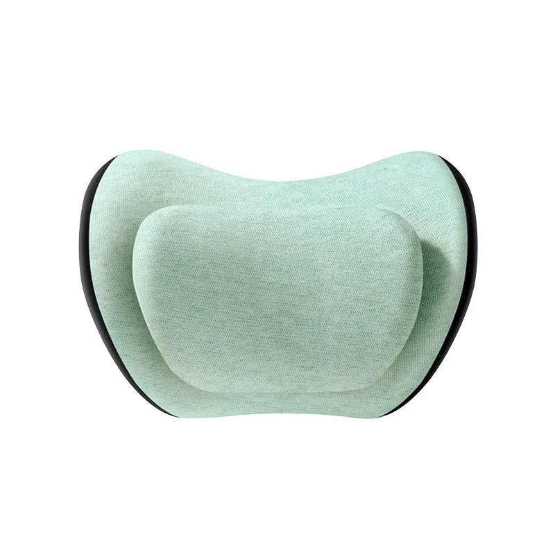 Car Seat Neck & Lumbar Support Pillow – Memory Foam Headrest Cushion for Travel - Delicate Leather