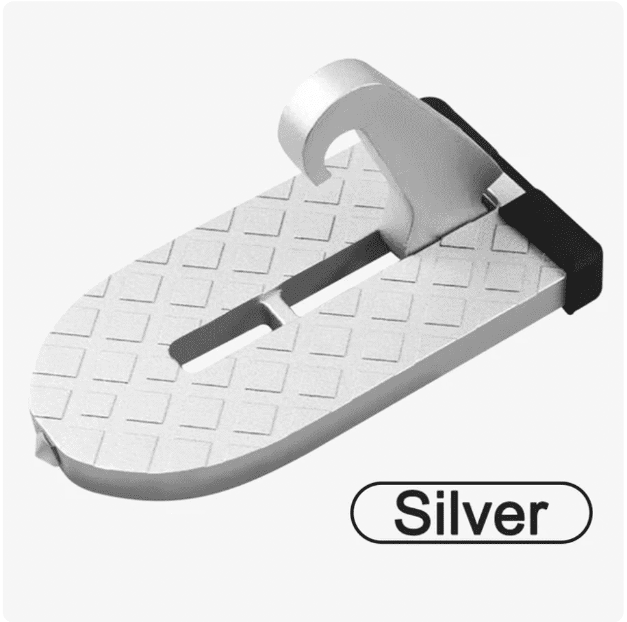 Car Door Step Foldable Roof Rack Car Step Up Hook Ladder Doorstep with Lengthened Pedal and 4 Gears for SUV, Truck, Vehicles - Delicate Leather