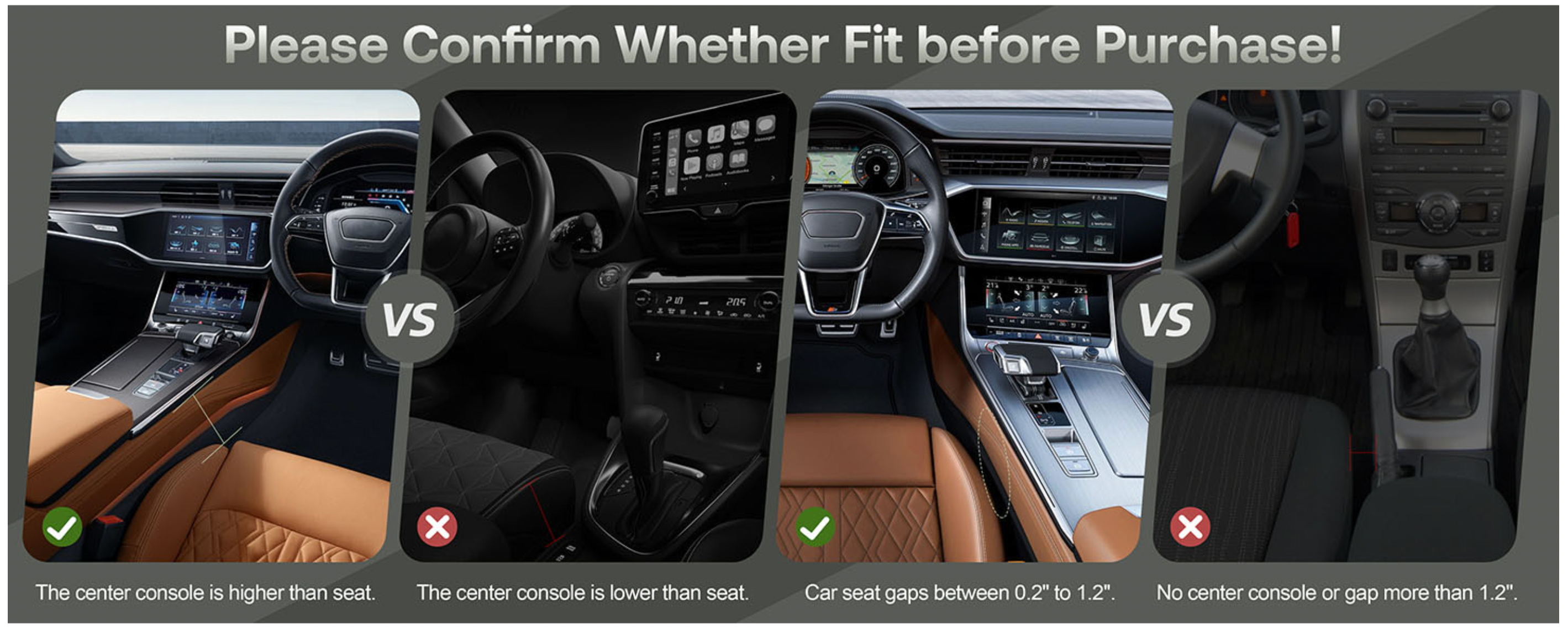 Car Seat Gap Filler Organizer, Custom FIt For Your Cars, Multifunctional PU Leather Console Side Pocket Organizer for Cellphones, Cards, Wallets, Keys WQ - Delicate Leather