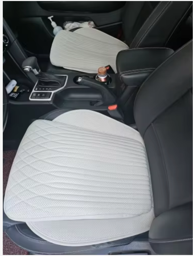 Luxury Leather Car Seat Cushion – Breathable, Non-Slip Support Pad for Universal Fit - Delicate Leather