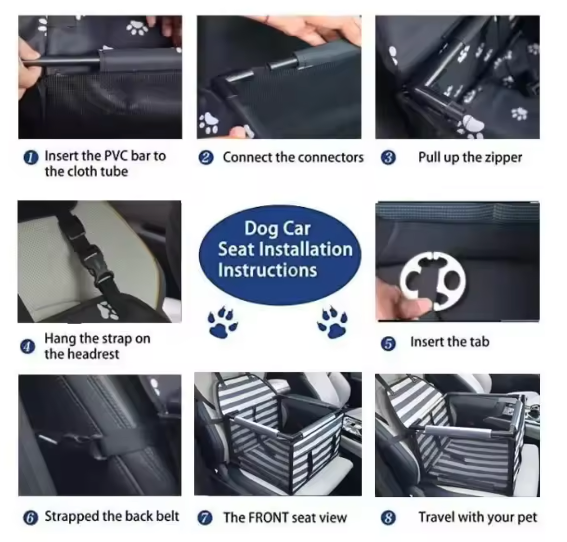 Double Thick Travel Mesh Hanging Bag – Waterproof Pet Car Seat Mat & Folding Dog Blanket - Delicate Leather