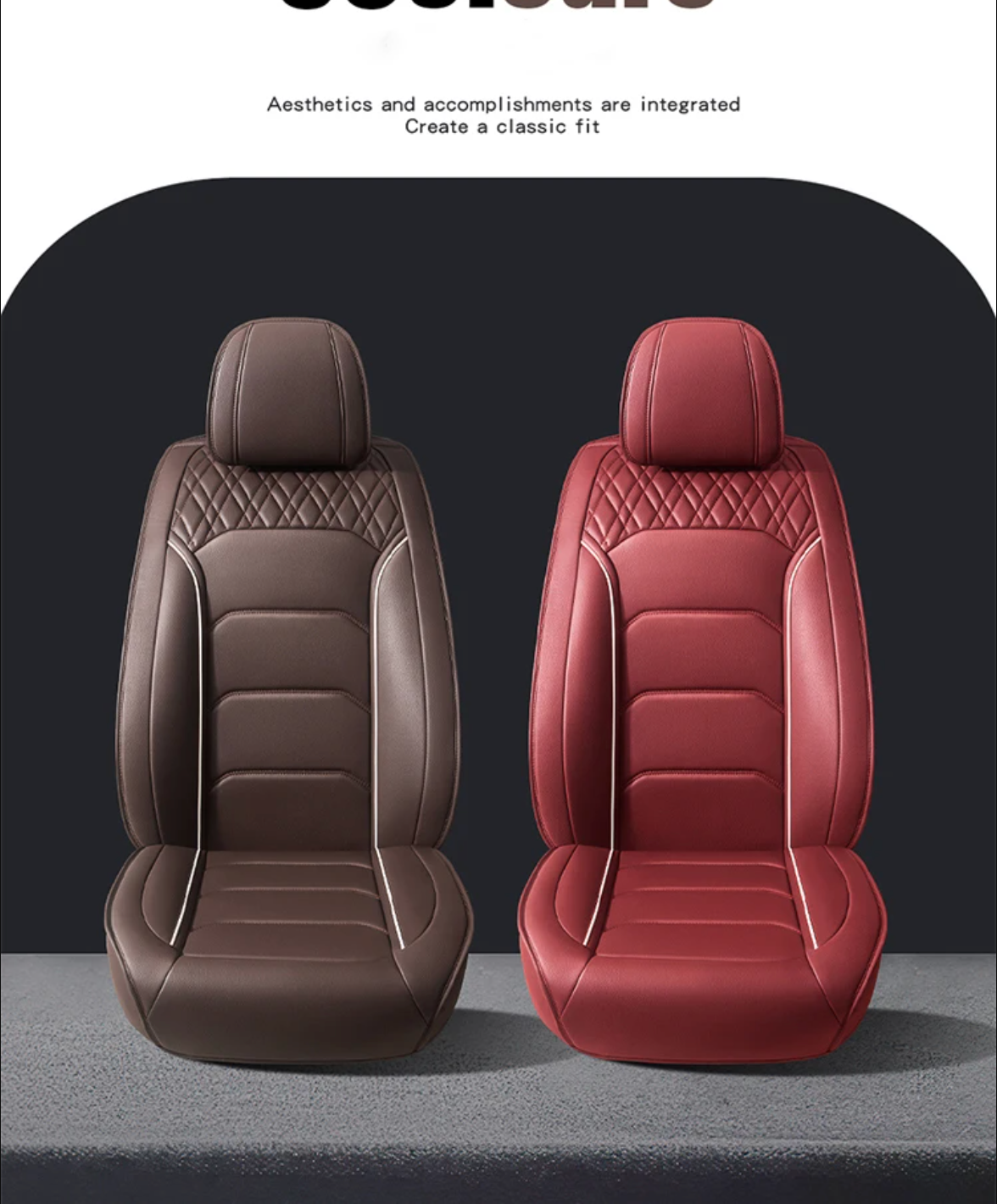 Full Set Leather Car Seat Covers – Waterproof, Universal Fit, Front & Rear Auto Seat Protection for Most Vehicles - Delicate Leather