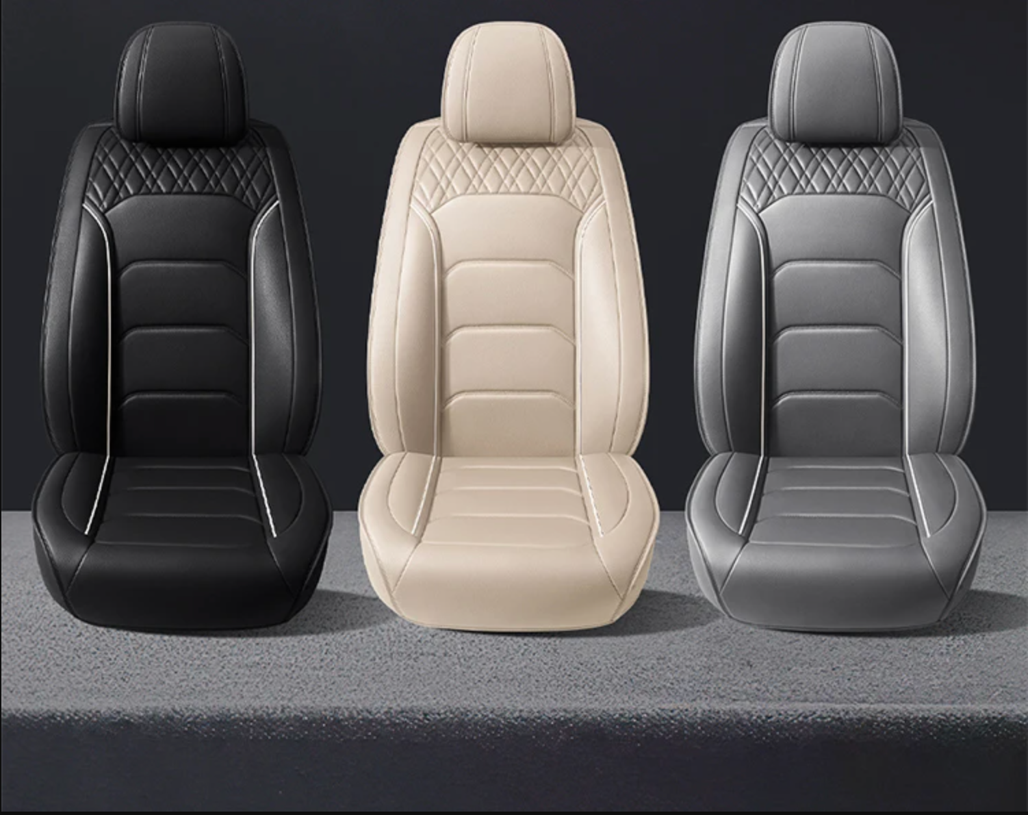 Full Set Leather Car Seat Covers – Waterproof, Universal Fit, Front & Rear Auto Seat Protection for Most Vehicles - Delicate Leather