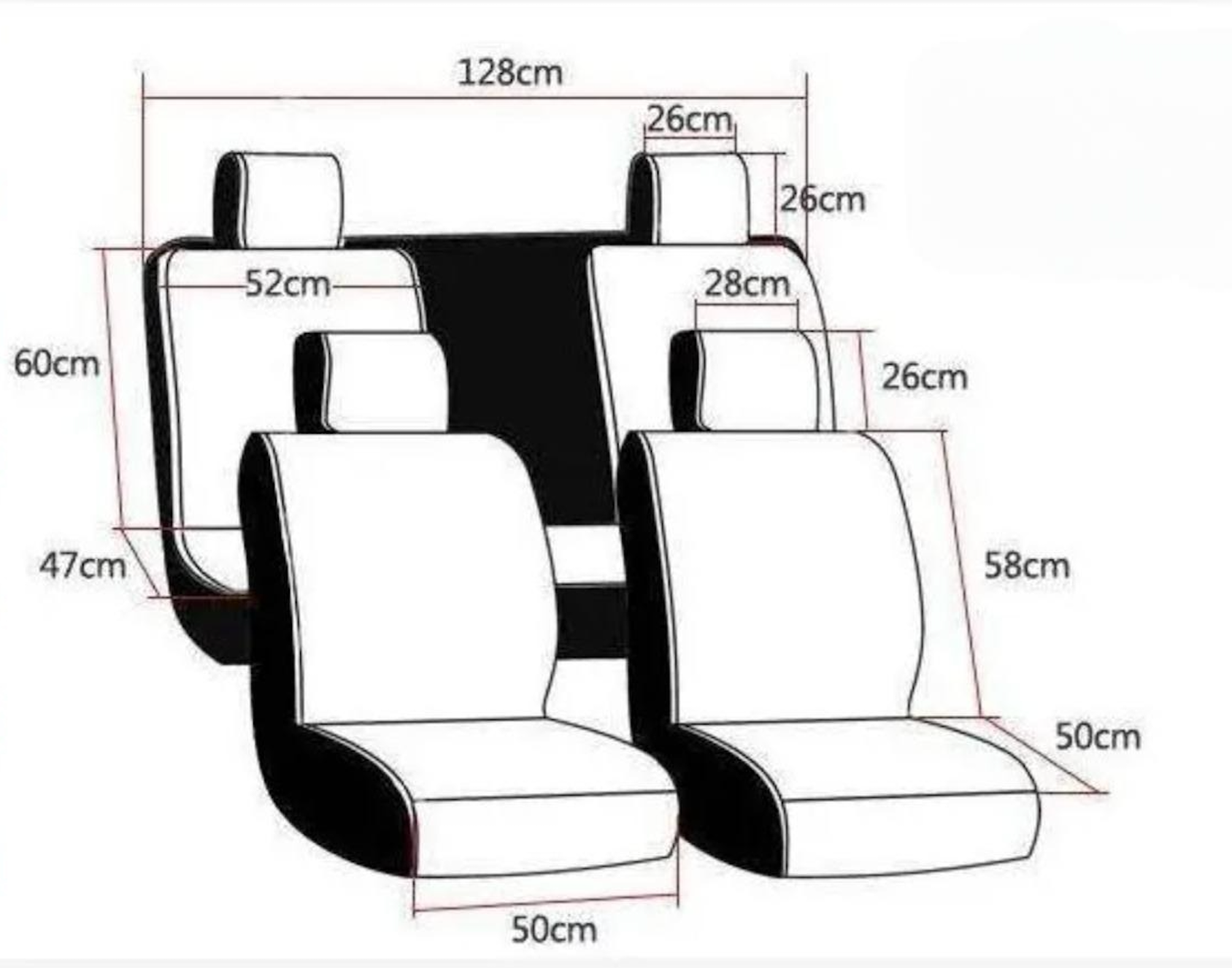 Universal PU Leather Car Seat Covers – Full Protection, Waterproof, Front & Rear Auto Seat Cover for Most Vehicles - Delicate Leather