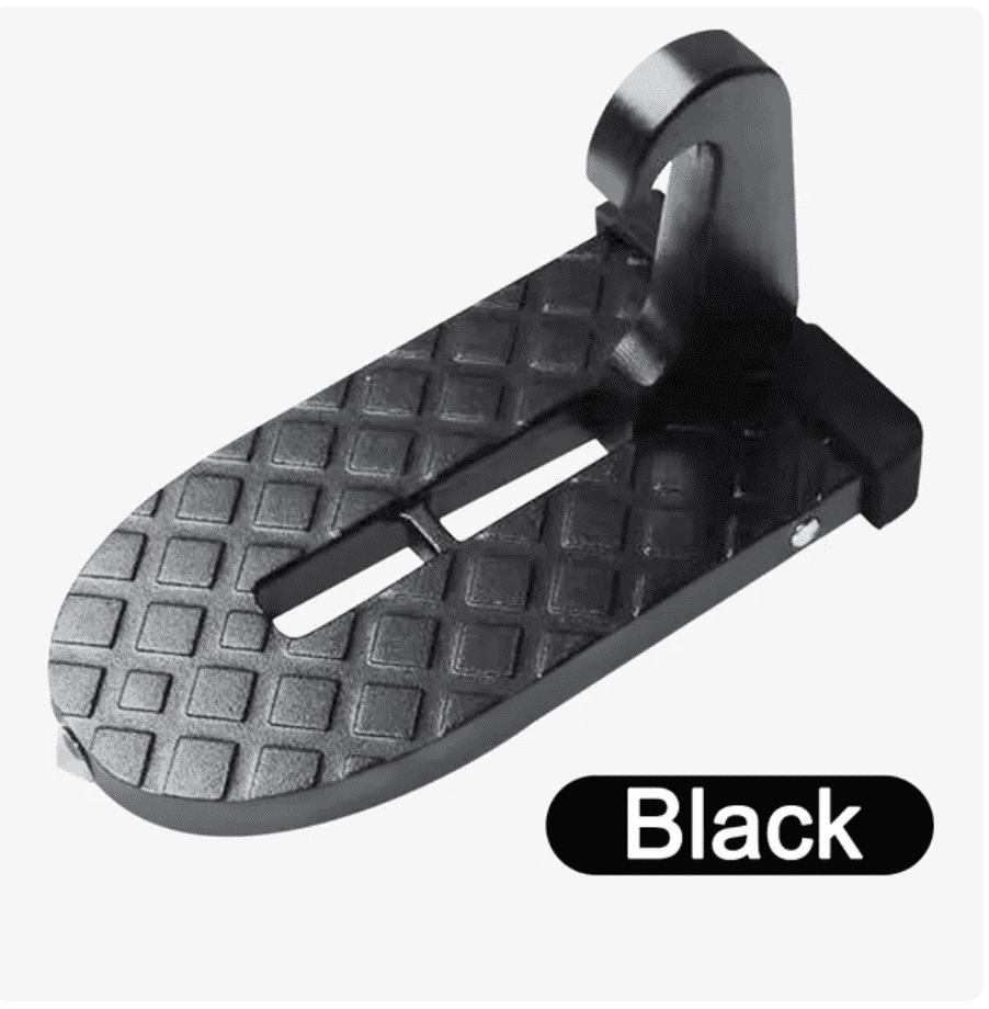 Car Door Step Foldable Roof Rack Car Step Up Hook Ladder Doorstep with Lengthened Pedal and 4 Gears for SUV, Truck, Vehicles - Delicate Leather