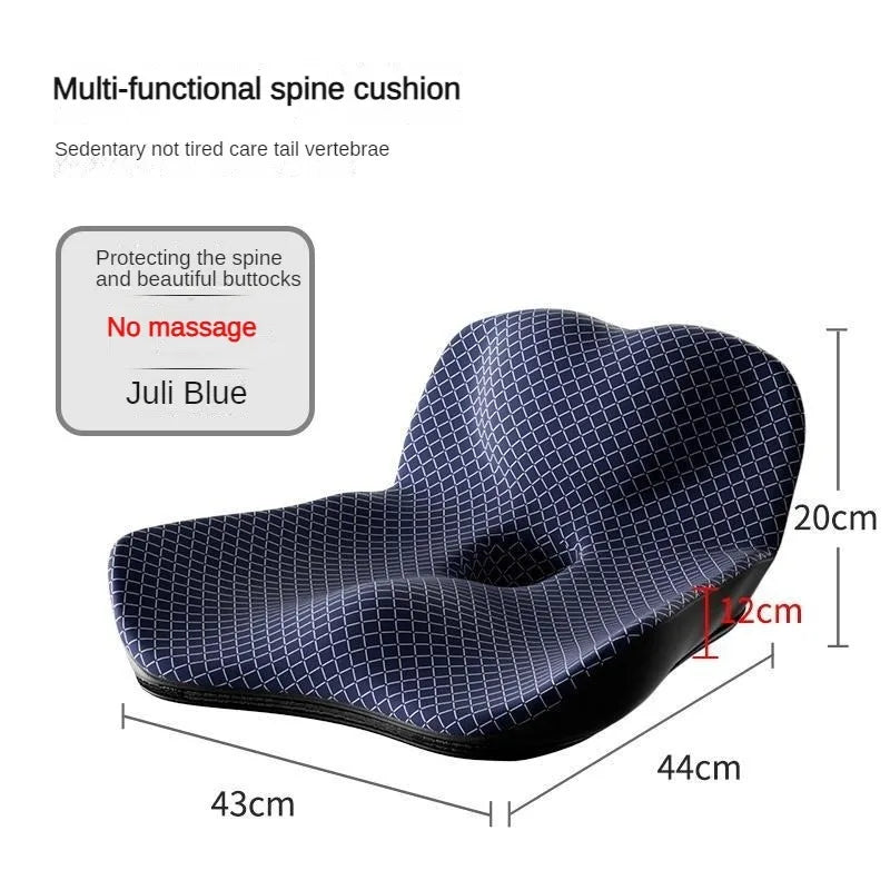 Memory Foam Seat Cushion – Large Ergonomic Chair Pad for Office, Home, and Car - Delicate Leather
