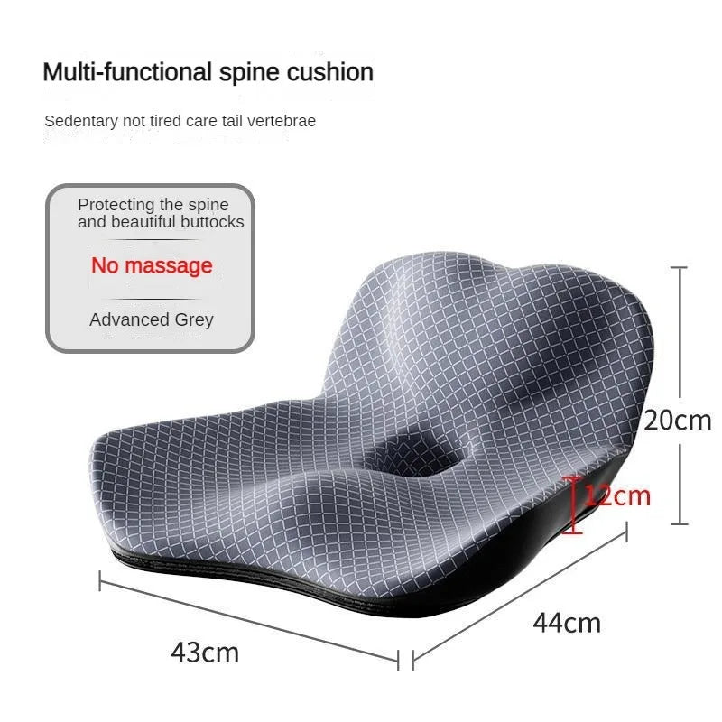 Memory Foam Seat Cushion – Large Ergonomic Chair Pad for Office, Home, and Car - Delicate Leather