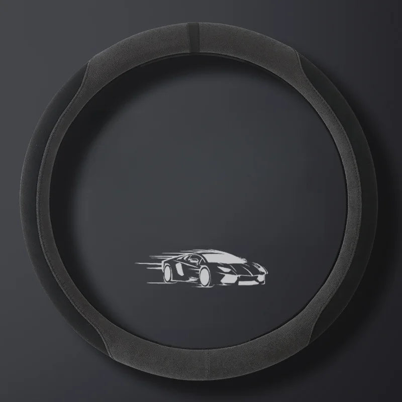 Suede Steering Wheel Cover 37–38cm – Ultra-Thin Breathable Anti-Slip Grip - Delicate Leather
