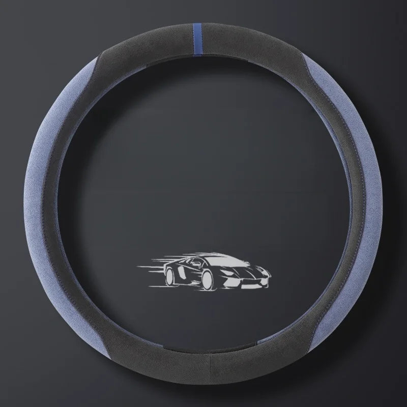 Suede Steering Wheel Cover 37–38cm – Ultra-Thin Breathable Anti-Slip Grip - Delicate Leather