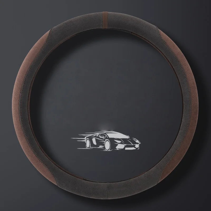 Suede Steering Wheel Cover 37–38cm – Ultra-Thin Breathable Anti-Slip Grip - Delicate Leather