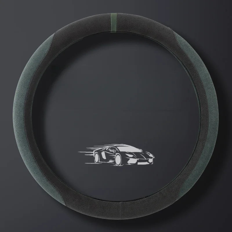 Suede Steering Wheel Cover 37–38cm – Ultra-Thin Breathable Anti-Slip Grip - Delicate Leather