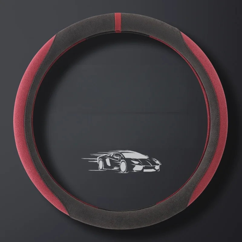 Suede Steering Wheel Cover 37–38cm – Ultra-Thin Breathable Anti-Slip Grip - Delicate Leather