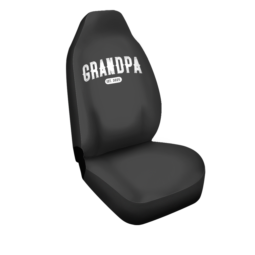 Retro Personalized Grandpa Car Seat Covers, Cool Grandpa Car Seat Covers, Custom For Your Cars, Car Bucket Seat Protection Airbag Compatible 2 PCS, Car Accessories, Happy Father's Day, Father's Day Gift - Delicate Leather
