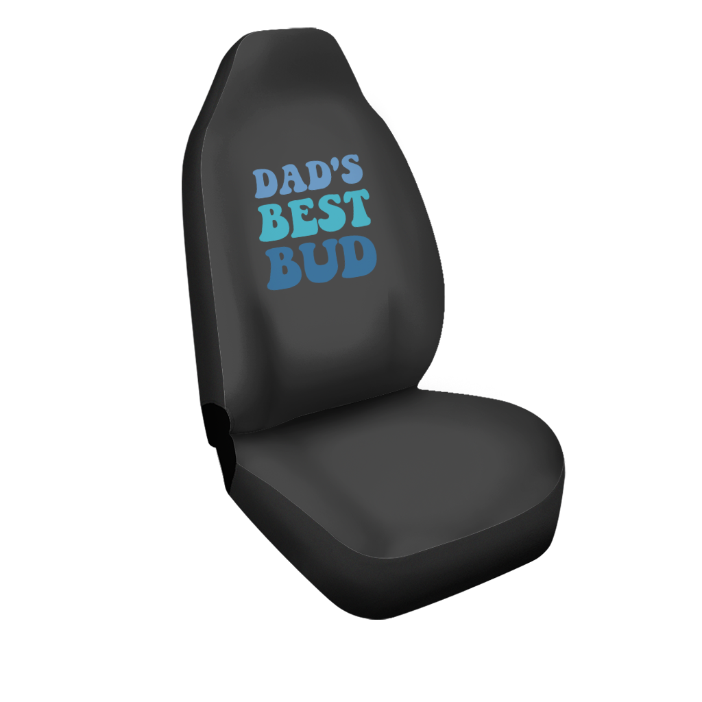 Dad's Best Bud Car Seat Covers, Custom For Your Cars, Car Bucket Seat Protection Airbag Compatible 2 PCS, Car Accessories, Happy Father's Day, Father's Day Gift - Delicate Leather