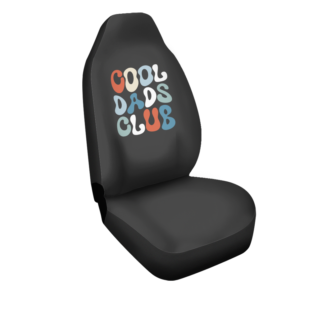 Cool Dads Club Car Seat Covers, Custom For Your Cars, Car Bucket Seat Protection Airbag Compatible 2 PCS, Car Accessories, Happy Father's Day, Father's Day Gift - Delicate Leather