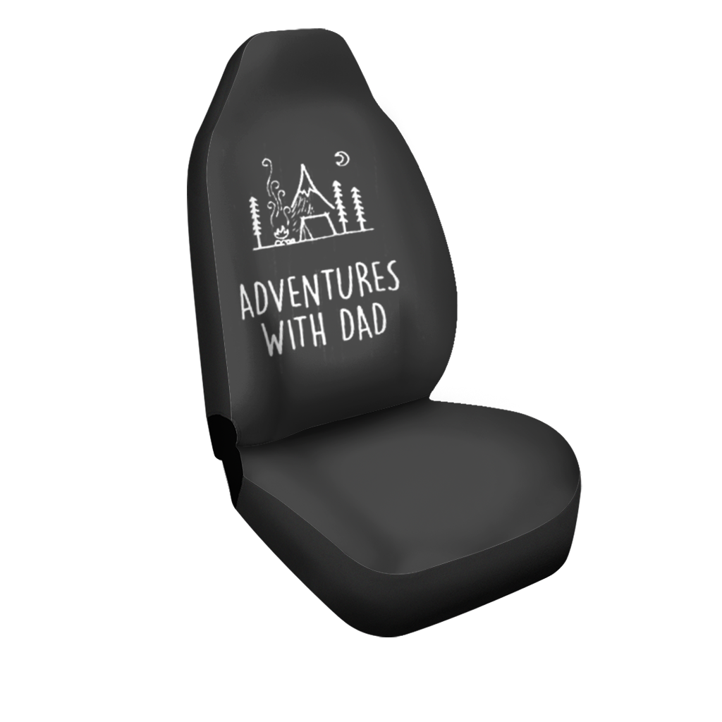 Adventures With Dad Car Seat Covers, Car Seat Covers for Men, Custom For Your Cars, Car Bucket Seat Protection Airbag Compatible 2 PCS, Car Accessories, Happy Father's Day, Father's Day Gift - Delicate Leather