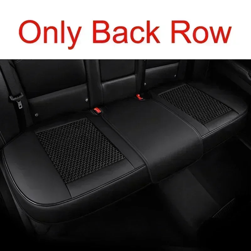 Full Coverage Car Seat Cover 3D Cushion Universal Fit Front and Rear Seats, Durable Synthetic Leather Car Interior Protector - Delicate Leather