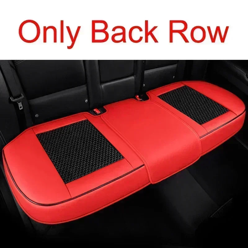 Full Coverage Car Seat Cover 3D Cushion Universal Fit Front and Rear Seats, Durable Synthetic Leather Car Interior Protector - Delicate Leather