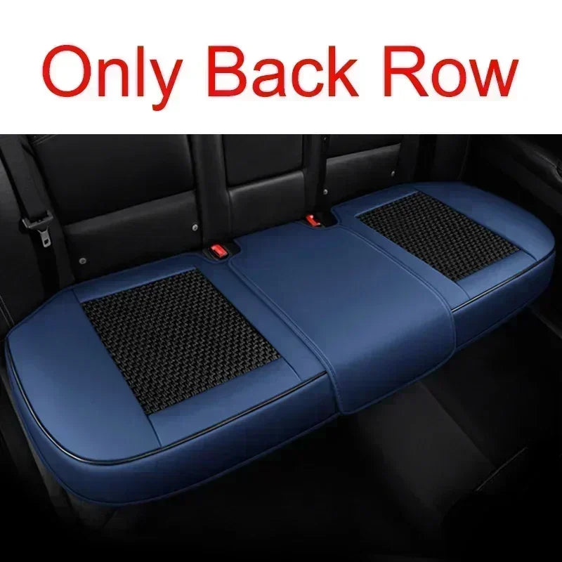 Full Coverage Car Seat Cover 3D Cushion Universal Fit Front and Rear Seats, Durable Synthetic Leather Car Interior Protector - Delicate Leather