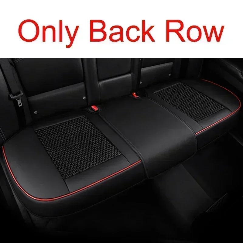 Full Coverage Car Seat Cover 3D Cushion Universal Fit Front and Rear Seats, Durable Synthetic Leather Car Interior Protector - Delicate Leather