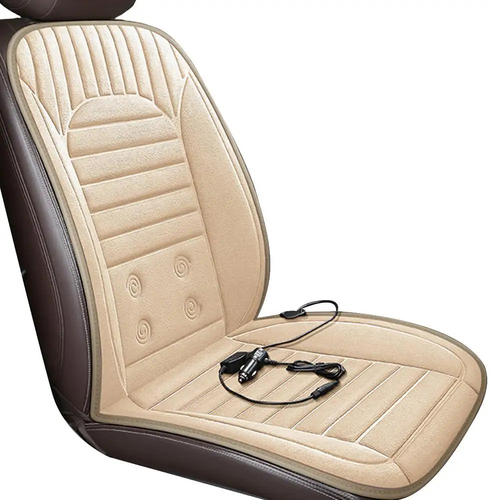 Car Seat Heater – 12V Heated Seat Cushion with 3 Heating Modes, Universal 105×50 cm Plush Seat Warmer for Car, Home & Office - Delicate Leather