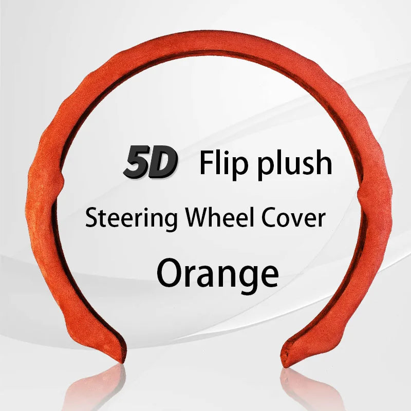 5D Suede Steering Wheel Cover – Ultra-Thin Breathable Non-Slip Grip, Universal Fit Interior Accessory - Delicate Leather